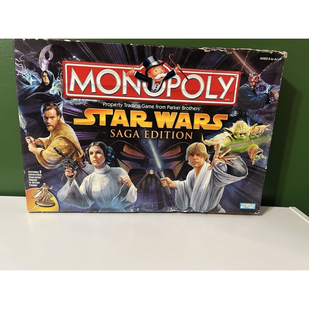Monopoly Star Wars Saga Edition 2005 Board Game Parker Brothers Complete Tokens